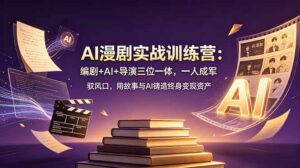 AI漫剧实战训练营：编剧+AI+导演三位一体，一人成军 驭风口，用故事与AI铸造终身变现资产-宝藏屋创业网