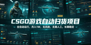 CSGO游戏自动扫货项目,全自动运行,月入1W,无风险,无需人工,长期稳定【揭秘】-宝藏屋创业网