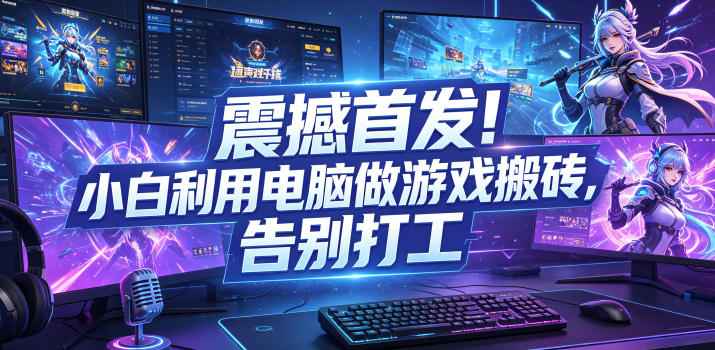 震撼首发！小白利用电脑做游戏搬砖，告别打工【揭秘】-宝藏屋创业网