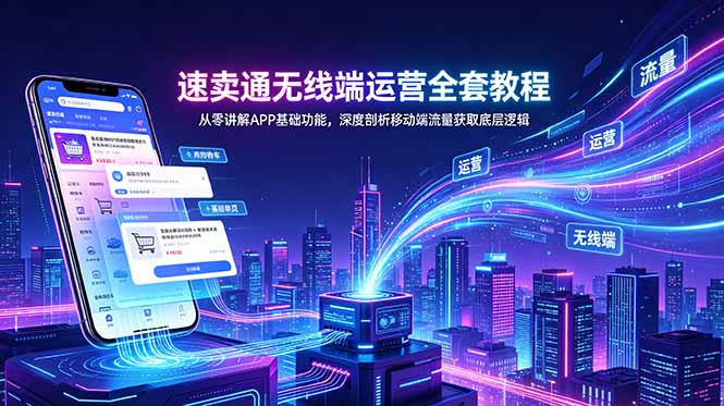 速卖通无线端运营全套教程，从零讲解APP基础功能，深度剖析移动端流量获取底层逻辑-宝藏屋创业网