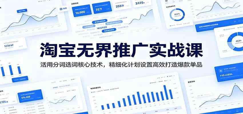 淘宝无界推广实战课：活用分词选词核心技术，精细化计划设置高效打造爆款单品-宝藏屋创业网