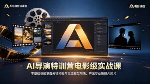 AI导演特训营电影级实战课,零基础也能掌握分镜构图与主流模型用法,产出专业质感AI短片-宝藏屋创业网