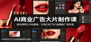 AI商业广告大片制作课:结合即梦2.0与剪映,打造口红TVC品牌级广告作品-宝藏屋创业网