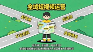 起号难?没流量?不会变现?全域短视频课帮你打通爆款账号+选品爆单+直播带货-宝藏屋创业网