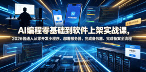 AI编程零基础到软件上架实战课，2026普通人从零开发小程序、部署服务器、完成备案全流程项目落地教程-宝藏屋创业网