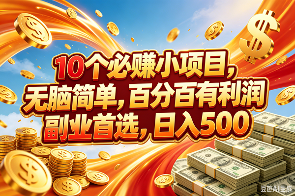 （18918期）10个必赚的小项目，百分百赚元子，无脑简单，副业首选，日入500+-宝藏屋创业网