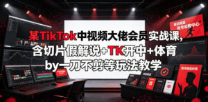 某TikTok中视频大佬会员实战课，含切片假解说+TK开中+体育by一刀不剪等玩法教学-宝藏屋创业网