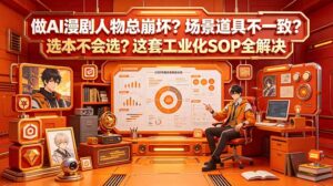 做AI漫剧人物总崩坏？场景道具不一致？选本不会选？这套工业化SOP全解决 (更新-宝藏屋创业网