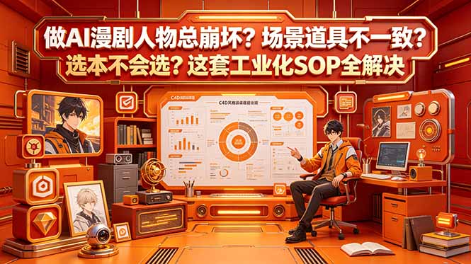 做AI漫剧人物总崩坏？场景道具不一致？选本不会选？这套工业化SOP全解决 (更新-宝藏屋创业网