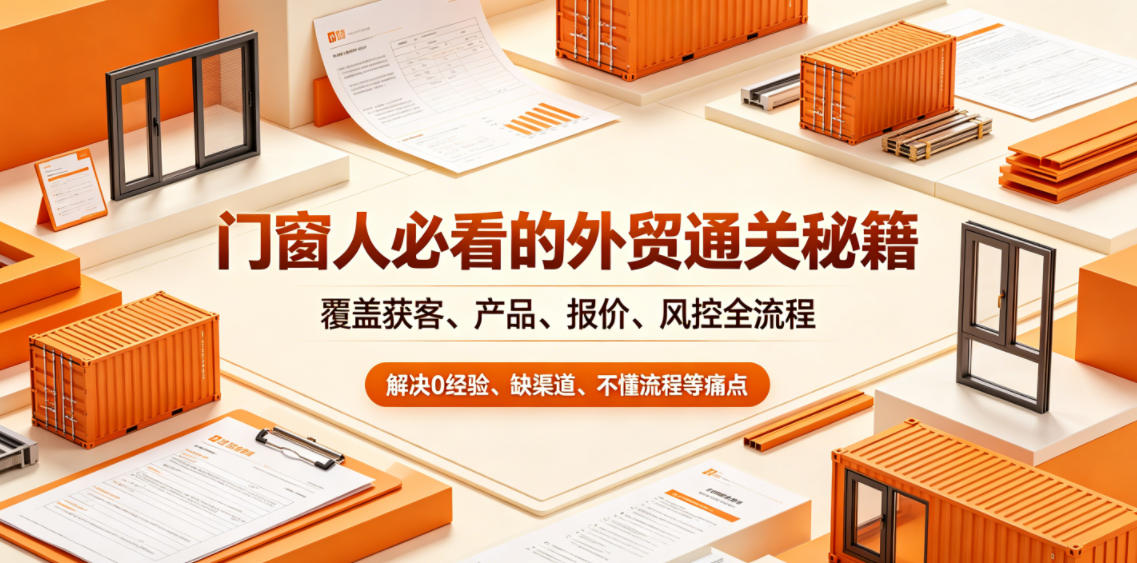 门窗人必看的外贸通关秘籍，块覆盖获客、产品、报价、风控全流程，解决0经验、缺渠道、不懂流程等痛点-宝藏屋创业网