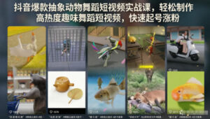 抖音爆款抽象动物舞蹈短视频实战课，轻松制作高热度趣味舞蹈短视频，快速起号涨粉-宝藏屋创业网