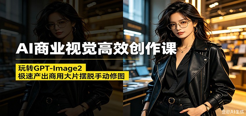 AI商业视觉高效创作课：玩转GPT-Image2，极速产出商用大片摆脱手动修图(更新)-宝藏屋创业网