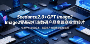 Seedance2.0+GPT Image2零基础打造数码产品高端商业宣传片，让新手也能低成本、高效率产出品牌级宣传视频-宝藏屋创业网