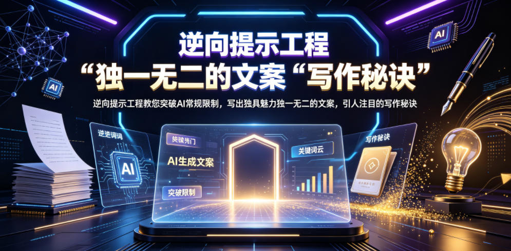 逆向提示工程教您突破AI常规限制，写出独具魅力独一无二的文案，引人注目的写作秘诀【原创双语字幕】-宝藏屋创业网