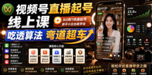 视频号直播起号线上课,吃透算法弯道超车(2026年6月)-宝藏屋创业网