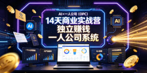AI×一人公司(OPC)14天商业实战营,用AI帮你搭建一个属于你自己的、能独立賺钱的一人公司系统-宝藏屋创业网