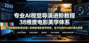 专业AI视觉导演进阶教程，38种爆款影视运镜+多维度电影美学体系，全方位提升AI成片高级感与镜头质感-宝藏屋创业网