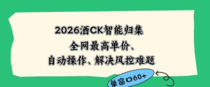 2026最新版酒店CK智能归集玩法,最高单价、零成本、零人工,自动操作、解决风控难题【揭秘】-宝藏屋创业网