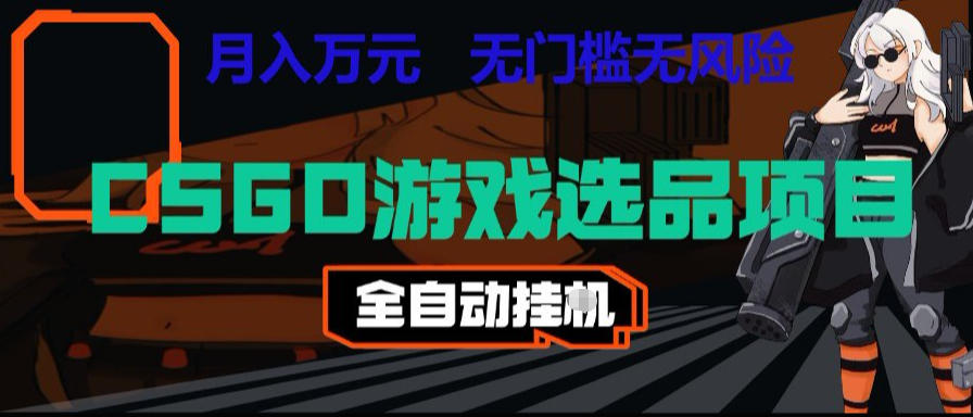 CSGO游戏自动扫货项目，全自动运行，月入1W，无风险，长期稳定可以做【揭秘】-宝藏屋创业网