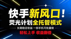 快手新风口来了!一部手机即可操作,很多人已经开始批量放大收益-宝藏屋创业网
