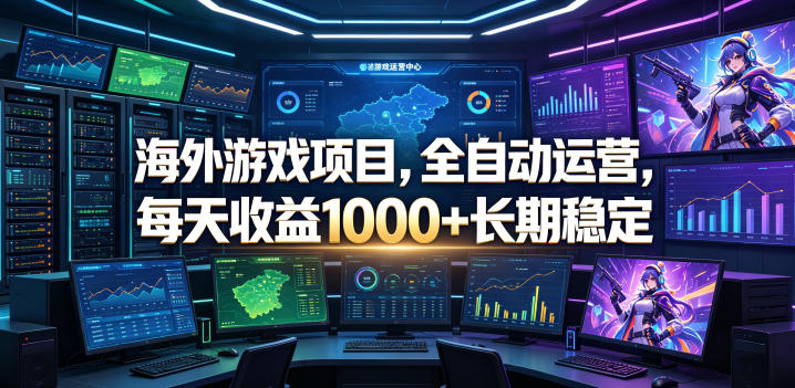 海外游戏项目，全自动运营，每天收益1000+长期稳定【揭秘】-宝藏屋创业网