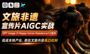 文旅非遗宣传片AIGC实战，GPT image 2+Happy horse+Seedance2.0组合，低成本快产出，抓住文旅内容风口红利-宝藏屋创业网