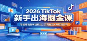 2026 TikTok新手出海掘金课:零基础设备环境搭建,混剪搬运+多链路变现-宝藏屋创业网