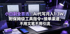 小白副业首选：AI代写月入1-3W，附保姆级工具指令+接单渠道，不用文笔不用引流【揭秘】-宝藏屋创业网