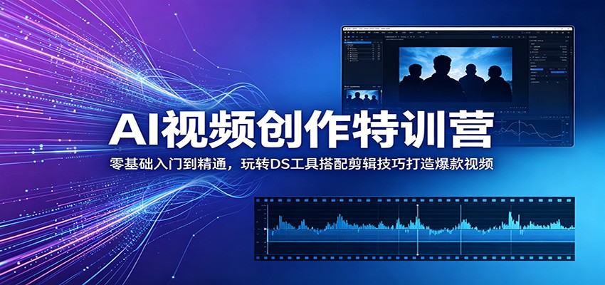 AI视频创作特训营：零基础入门到精通，玩转DS工具搭配剪辑技巧打造爆款视频-宝藏屋创业网