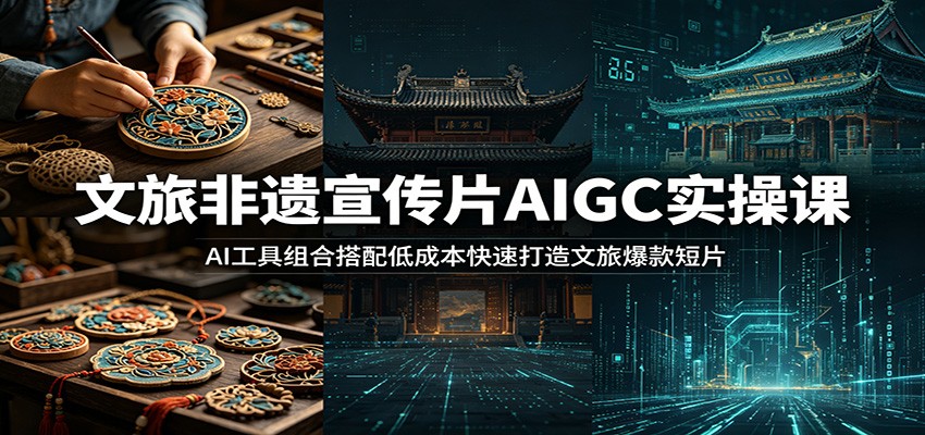 文旅非遗宣传片AIGC实操课：AI工具组合搭配低成本快速打造文旅爆款短片-宝藏屋创业网