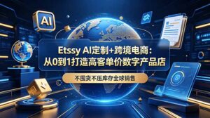 Etsy AI定制+跨境电商:从0到1打造高客单价数字产品店,不囤货不压库存全球销售-宝藏屋创业网