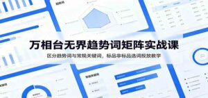 万相台无界趋势词矩阵实战课：区分趋势词与常规关键词，标品非标品选词投放教学-宝藏屋创业网