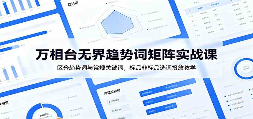 万相台无界趋势词矩阵实战课：区分趋势词与常规关键词，标品非标品选词投放教学-宝藏屋创业网
