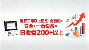 三年以上稳定+全自动+安全+一台设备=日收益200+-宝藏屋创业网