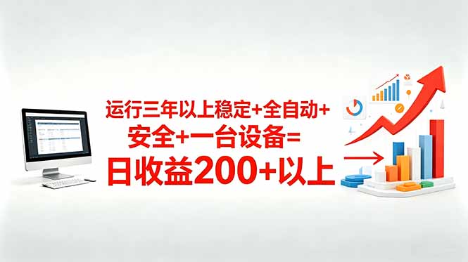 三年以上稳定+全自动+安全+一台设备=日收益200+-宝藏屋创业网