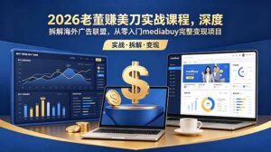 2026老董赚美刀实战课程，深度拆解海外广告联盟，从零入门mediabuy完整变现项目-宝藏屋创业网