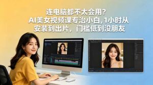 连电脑都不太会用?AI美女视频课专治小白,1小时从安装到出片,门槛低到没朋友-宝藏屋创业网