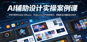 AI辅助设计实操案例课，手把手教学Stable Diffusion、Midjourney与PS协同技巧，掌握前沿AI辅助设计技术-宝藏屋创业网