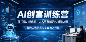 AI创富训练营,零门槛,轻启动,人人可复制的AI賺钱之道,普通人也能靠AI实现收入升级-宝藏屋创业网