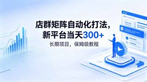 店群矩阵自动化打法，新平台当天300+，长期项目，保姆级教程-宝藏屋创业网