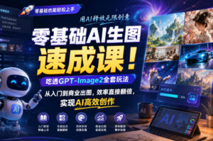 零基础AI生图速成课!吃透GPT-Image2全套玩法,从入门到商业出图,效率直接翻倍,实现AI高效创作-宝藏屋创业网