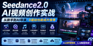 Seedance2.0 AI视频创作实战,从新手到AI导演,0基础也能成片接单变现-宝藏屋创业网
