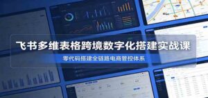 飞书多维表格跨境数字化搭建实战课,零代码搭建全链路电商管控体系-宝藏屋创业网