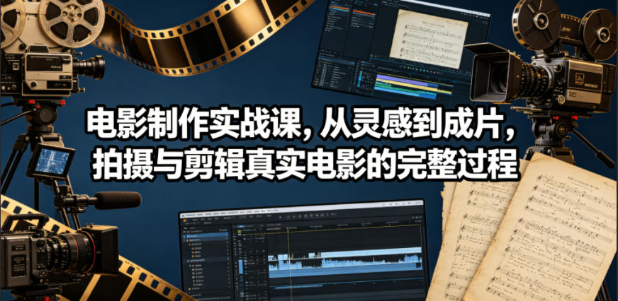 电影制作实战课，从灵感到成片，拍摄与剪辑真实电影的完整过程【原创双语字幕】-宝藏屋创业网
