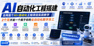 AI自动化工程搭建，全网首个Al+自动化工程项目实战教学，2个月开发一个属于你的全自动化数字员工，从0到1全栈实战-宝藏屋创业网
