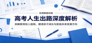 高考人生出路深度解析:拆解教育投入困局,理清孩子成长与家庭未来发展方向-宝藏屋创业网