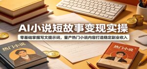 AI小说短故事变现实操：零基础掌握写文提示词，量产热门小说内容打造稳定副业收入-宝藏屋创业网