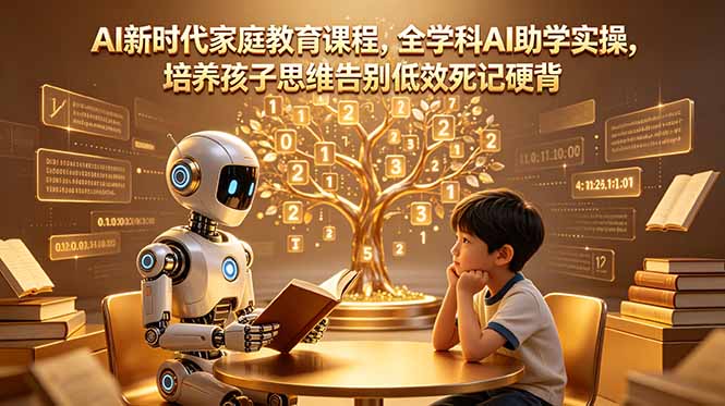 AI新时代家庭教育课程，全学科AI助学实操，培养孩子思维告别低效死记硬背-宝藏屋创业网