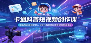 卡通科普短视频创作课：掌握动画风格制作技巧，轻松打造趣味知识类账号实现涨粉变现-宝藏屋创业网