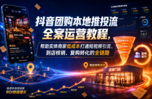抖音团购本地推投流全案运营教程,帮助实体商家低成本打通短视频引流、到店核销、复购转化的全链路-宝藏屋创业网
